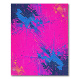 Vibrant Pink Blue Splatter Abstract Area Rug