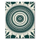 Hypnotic Green Mandala Geometric Area Rug