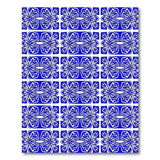 Vibrant Blue Geometric Floral Tile Area Rug