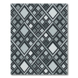 Grey Geometric Interlock Diamond Area Rug