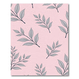 Blush Pink Grey Eucalyptus Leaf Boho Rug