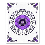 Purple Mandala Floral Area Rug with Ornate Corners