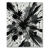 Explosive Black Ink Splatter Area Rug