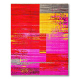 Multi-color and Patterns Vibrant Red Pink Yellow Geometric Area Rug