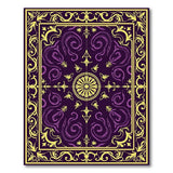 Purple Gold Ornate Medallion Area Rug