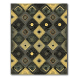 Bold Geometric Diamond Area Rug in Black Grey Yellow