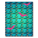 Teal Pink Bat Geometric Area Rug