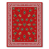 Vibrant Red Persian Leaf Motif Rug