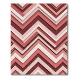 Layered Pink Chevron Geometric Area Rug