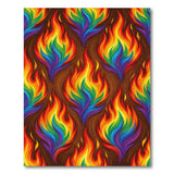 Vibrant Rainbow Flame Area Rug