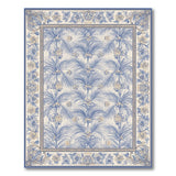 Blue Palm Floral Vintage Area Rug