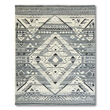 Bold Geometric Tribal Black White Area Rug