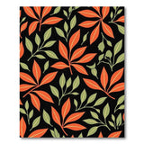 Bold Orange Leaf Pattern Area Rug