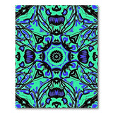 Bold Teal Tiger Mandala Area Rug