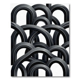 Black Interlocking Arches Geometric Rug