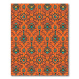 Bold Orange Teal Geometric Southwestern Rug