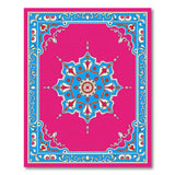Traditional Persian Multi-color and Patterns Vibrant Pink Mandala Persian Area Rug