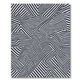 Bold Black White Distorted Stripe Area Rug