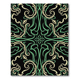 Intricate Green Vine Persian Area Rug