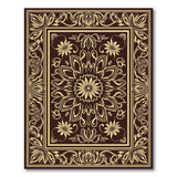 Gold Floral Medallion Traditional Persian Rug