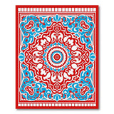 Ornate Red and Blue Persian Medallion Rug