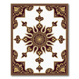 Ornate Maroon Gold Medallion Area Rug