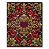 Ornate Red Gold Baroque Area Rug
