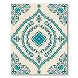 Blue and Teal Ornate Teal Medallion Persian Rug