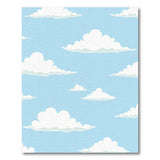 Whimsical White Clouds Blue Area Rug