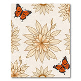 Beige Monarch Butterfly Floral Area Rug