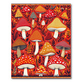 Multi-color and Patterns Whimsical Mushroom Forage Area Rug