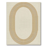 Cream Gold Braided Oval Area Rug