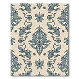 Teal Floral Damask Vintage Area Rug
