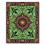 Radiant Sun Mandala Green Area Rug