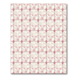 Soft Pink Geometric Grid Area Rug