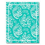 Teal Tropical Foliage Coastal Area Rug