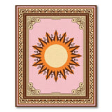 Geometric Modern Pink Sunburst Geometric Area Rug