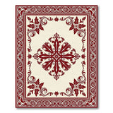 Ornate Red Floral Medallion Area Rug