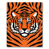 Abstract Area Bold Orange Tiger Face Area Rug