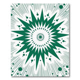 Green Starburst Explosion Geometric Area Rug