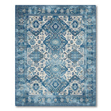 Indigo Blue Distressed Geometric Area Rug