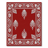 Red Persian Fir Tree Motif Area Rug