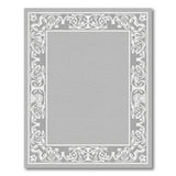 Ornate Grey Floral Border Area Rug