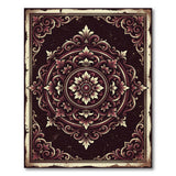 Ornate Distressed Vintage Red Medallion Rug