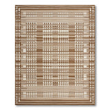Brown Tan Geometric Grid Area Rug