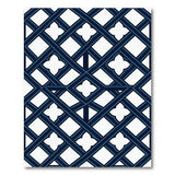 Navy Blue Quatrefoil Lattice Area Rug