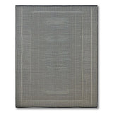 Black and White Black White Geometric Grid Woven Area Rug