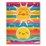 Smiling Sun Rainbow Kids Cartoon Rug