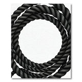 Twisted Black Rope Coil Area Rug