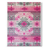 Pink Grey Heritage Tribal Area Rug